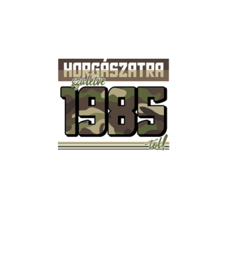 Horgászatra születve - 1985 minta fekete pólón