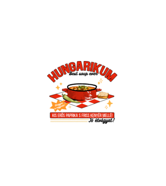 Gulyás leves Hungarikum minta fekete pólón