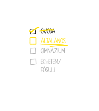 Oktatás checklist Óvoda - fehér alap minta fehér pólón