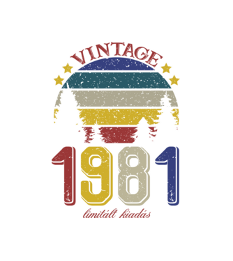 vintage_limitált kiadás 1981 minta fehér pólón