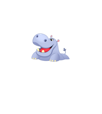 Cute Hippo minta fekete pólón