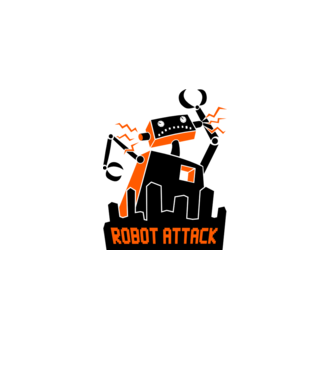 Robot Attack minta fehér pólón