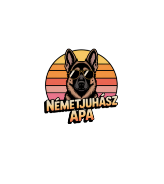 Németjuhász Apa minta fehér pólón