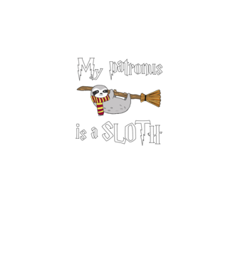 my patronus is a sloth minta fekete pólón