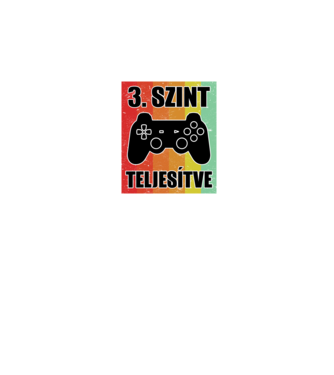 3 szint teljesítve retro gamer minta fekete pólón