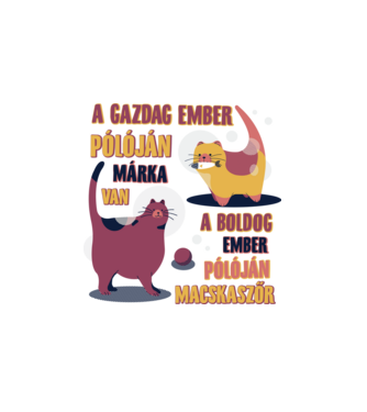 macskaszőrös póló minta fehér pólón