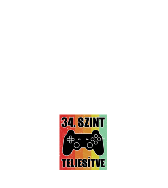34 szint teljesítve retro gamer minta sötétkék pólón
