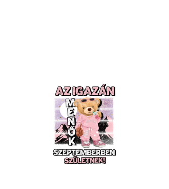 Menő maci csajos SZEPTEMBER minta fekete pólón