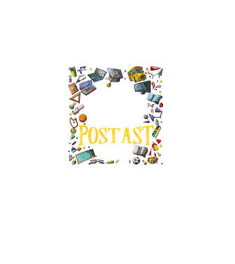 Jövőbeli postás minta fekete pólón
