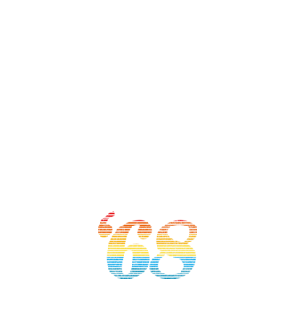 Retro születésnap 1968 minta fehér pólón