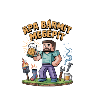 Apa bármit megépít minta fehér pólón