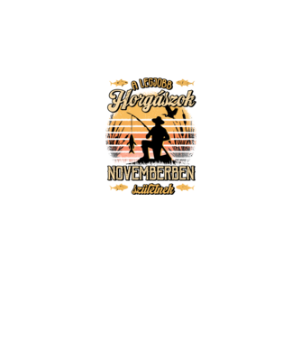 Születésnapos Horgász NOVEMBER minta fekete pólón
