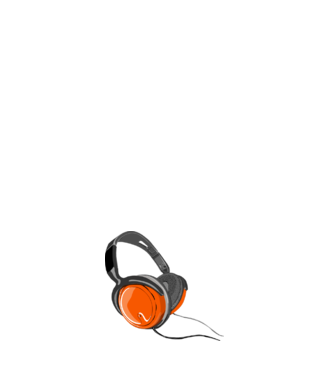 headphone minta fehér pólón
