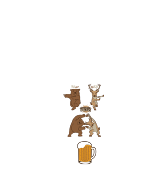 Bear deer beer minta fehér pólón