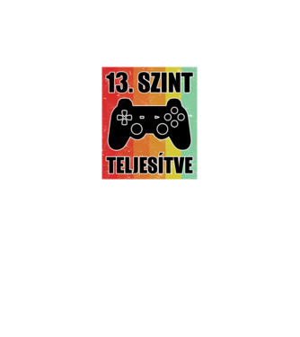 13 szint teljesítve retro gamer minta fekete pólón