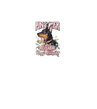 FLORAL DOGGO pinscher  minta fehér pólón