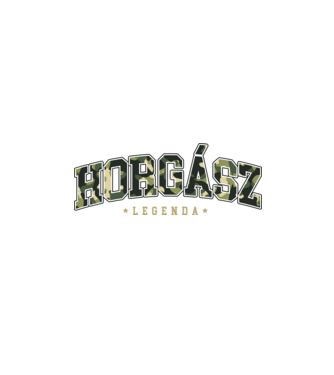 Horgász Legenda minta fekete pólón