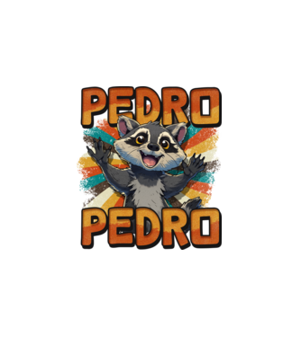 Retro Pedro minta fehér pólón