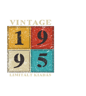 Vintage limitált - 1995 világos minta fehér pólón