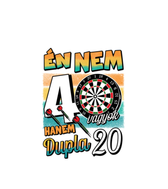 Darts Szülinap 40 éves minta fehér pólón