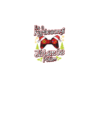 Ez a karácsonyi játszós pólóm minta fekete pólón