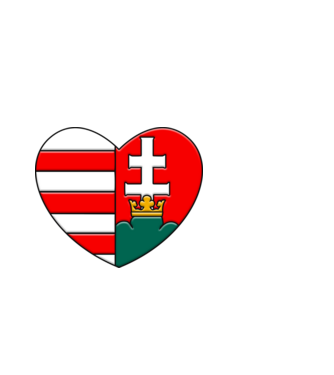 Címer szív minta fehér pólón