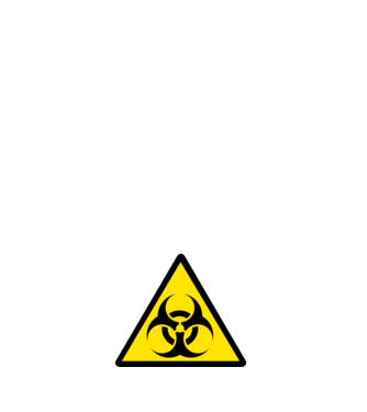 biohazard-sign minta fehér pólón