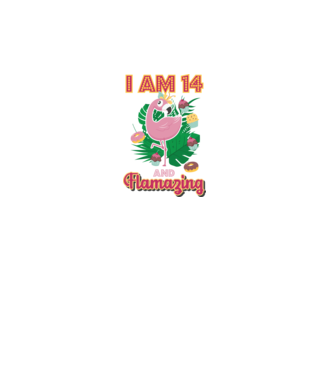 FLAMAZING SZÜLINAPOS 14 éves minta fehér pólón
