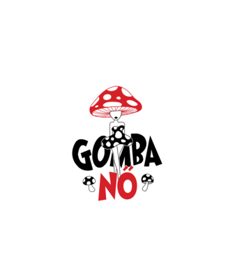 Gomba nő minta fehér pólón
