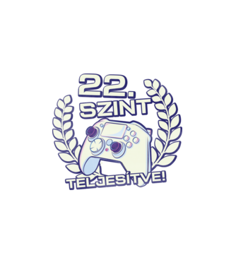 22. szint teljesítve minta fehér pólón