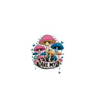 Mushrooms are my therapy fekete alap minta fekete pólón