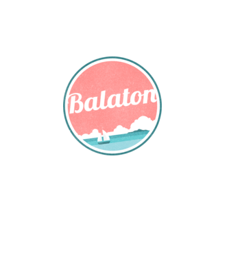 Balaton retro badge vitorlás minta világoskék pólón
