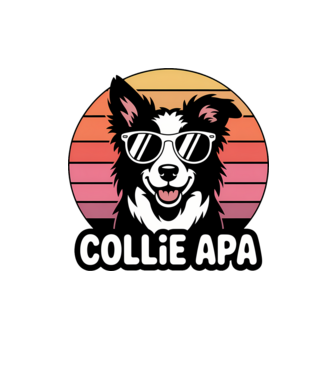 Collie Apa minta homokszín pólón