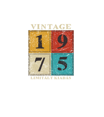 Vintage limitált - 1975 világos minta türkiz pólón