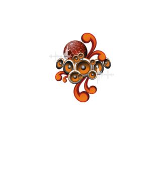 Music Design Orange minta szürke pólón