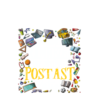 Jövőbeli postás minta fehér pólón