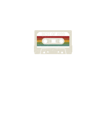 retro tape 1999 vintage minta fekete pólón