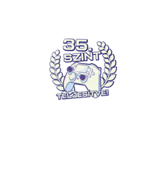 35. szint teljesítve minta fekete pólón
