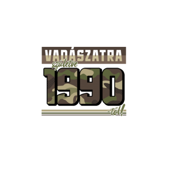 Vadászatra születve 1990-től! minta fekete pólón