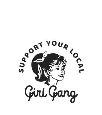 Support your local girl gang fehér alapra-01 minta fehér pólón