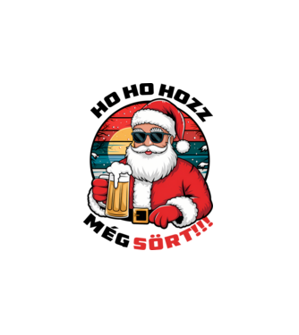 Ho ho hozz még sört mikulás fehér pólóra minta fehér pólón