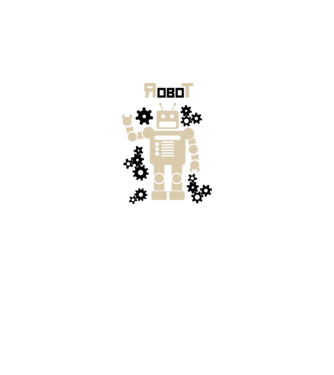 Robot minta szürke pólón