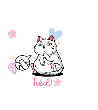 Kabbe cica minta fekete pólón