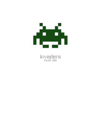 Invaders Must Die minta fehér pólón