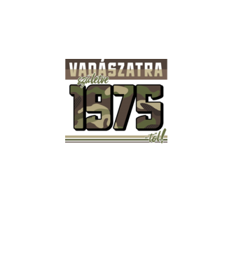 Vadászatra születve 1975-től! minta fekete pólón