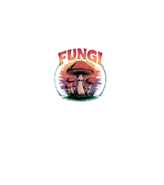 Fungi retro minta fekete pólón