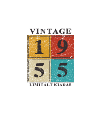 Vintage limitált - 1955 minta fehér pólón