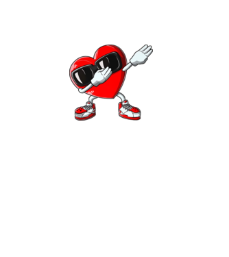 Dab szív minta fekete pólón