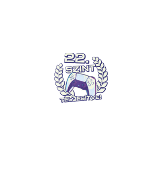 22. szint teljesítve PS5 v2 minta fekete pólón