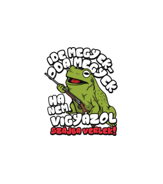 BéAgresszív béka minta fehér pólón